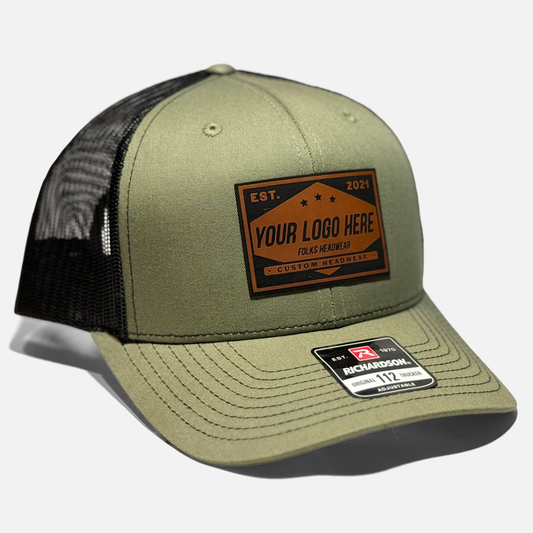 Richardson 112 Trucker Hat - Custom Leather Patch Hat